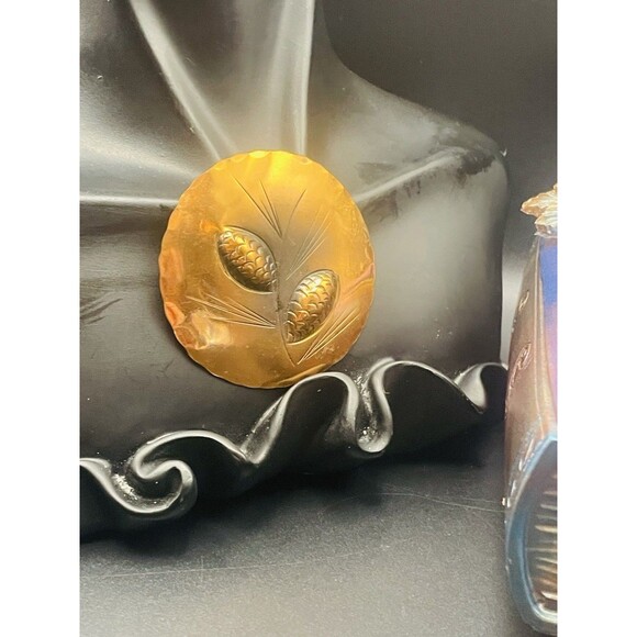 Vintage Stuart Nye Hand Wrought Copper Pine Cone Brooch Made In Asheville NC - Picture 2 of 7